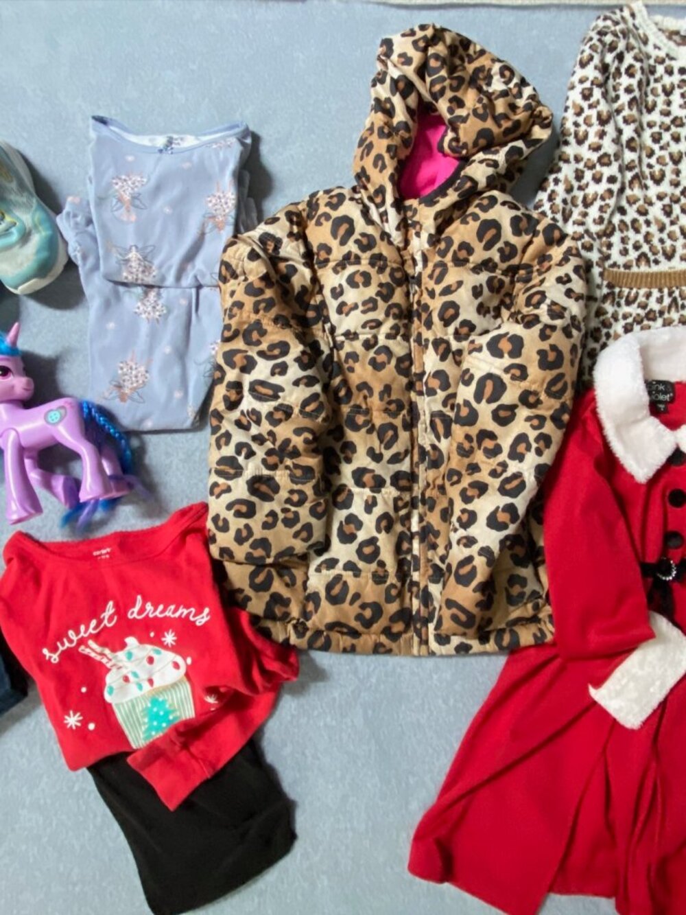 Girls Bundle Size 5/6 Winter Coat , School Shoes, Christmas Dress =++